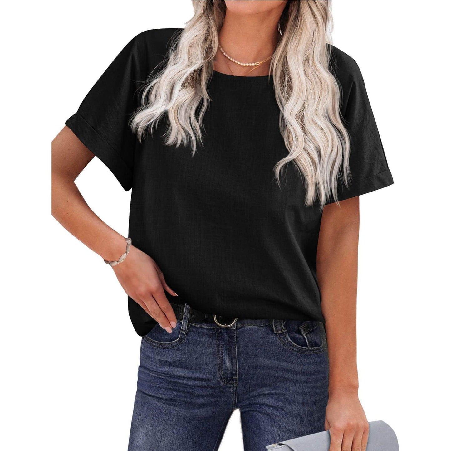 Women's Shirt Short-sleeved Cotton And Linen Top T-Shirt