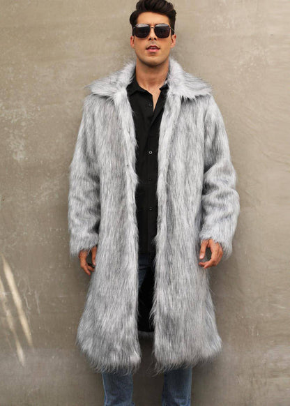 A.1 Men's Imitation Fox Fur Warm Coat Jacket