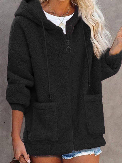 Sweater Buttonless Women Zipper Hoodie