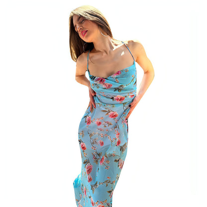 A.1 Fashion Women's Wear Slim Fit Printing Slip Dress