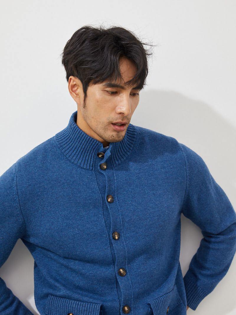 Luxe Knit Cashmere Cardigan for Men