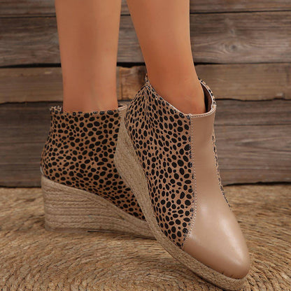 Women's Color-block Wedge Boots