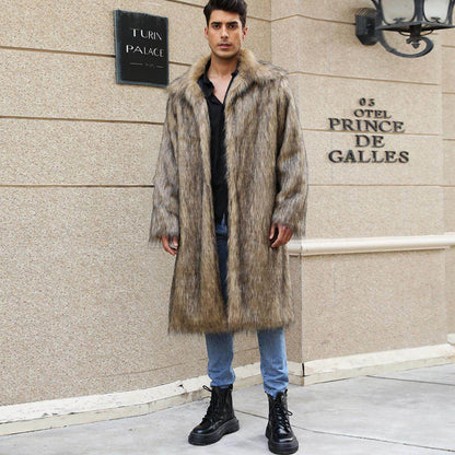 A.1 Men's Imitation Fox Fur Warm Coat Jacket