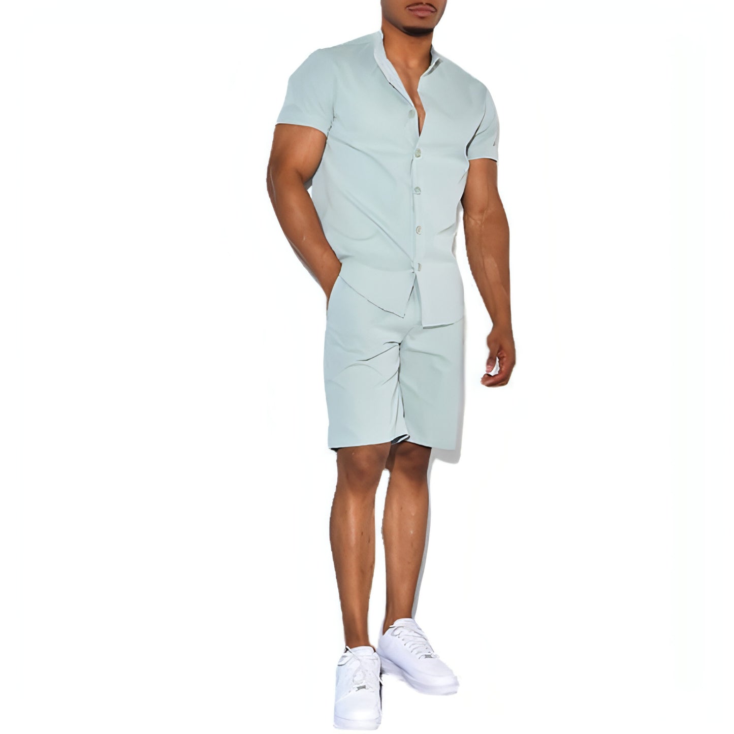 DressShirt Short Sleeve Two-piece Suit For Men