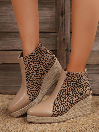 Women's Color-block Wedge Boots