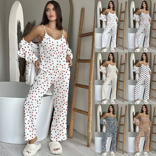 Damen Pyjama Anzug Lässig Atmungsaktiv Bequem