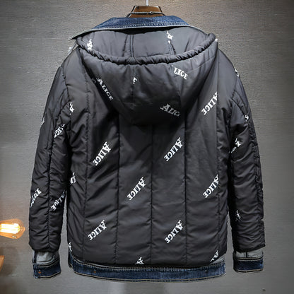 Men's Loose Hooded Thickened Fleece Jacket