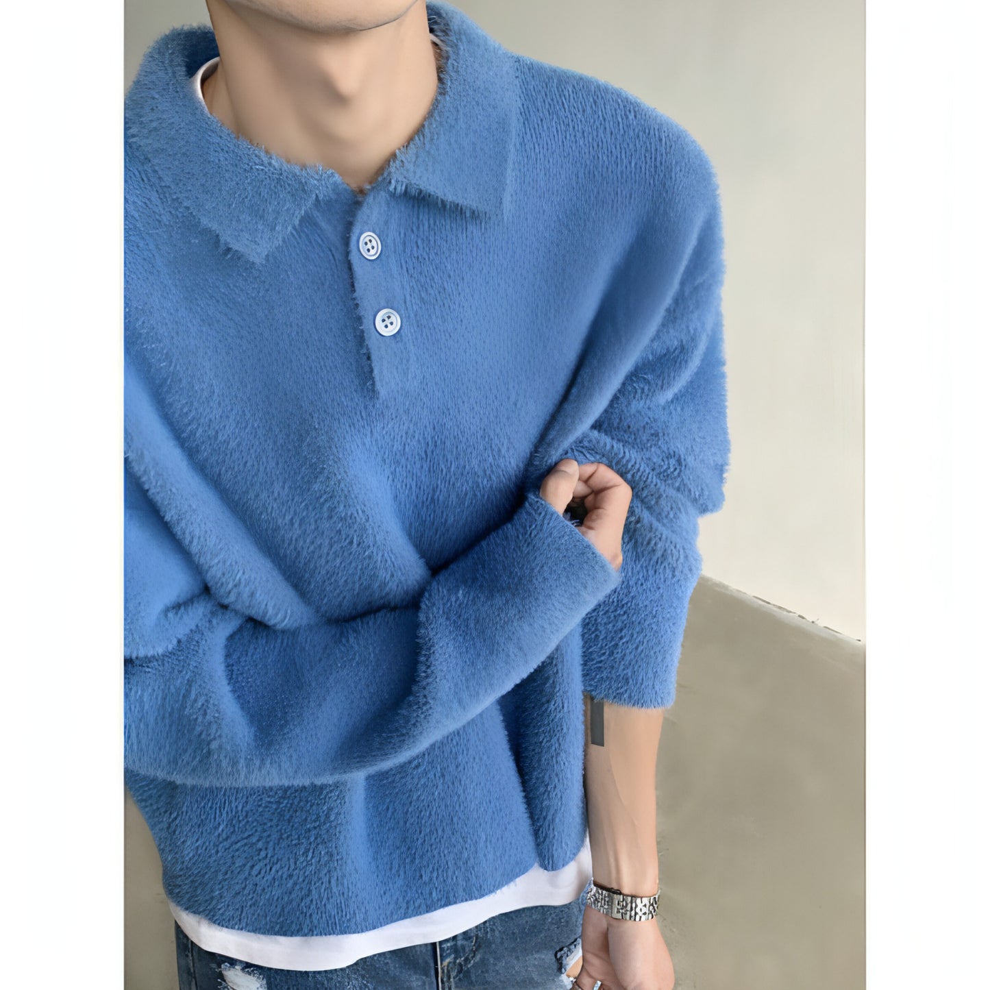 Skin-friendly Mohair Pullover Sweater