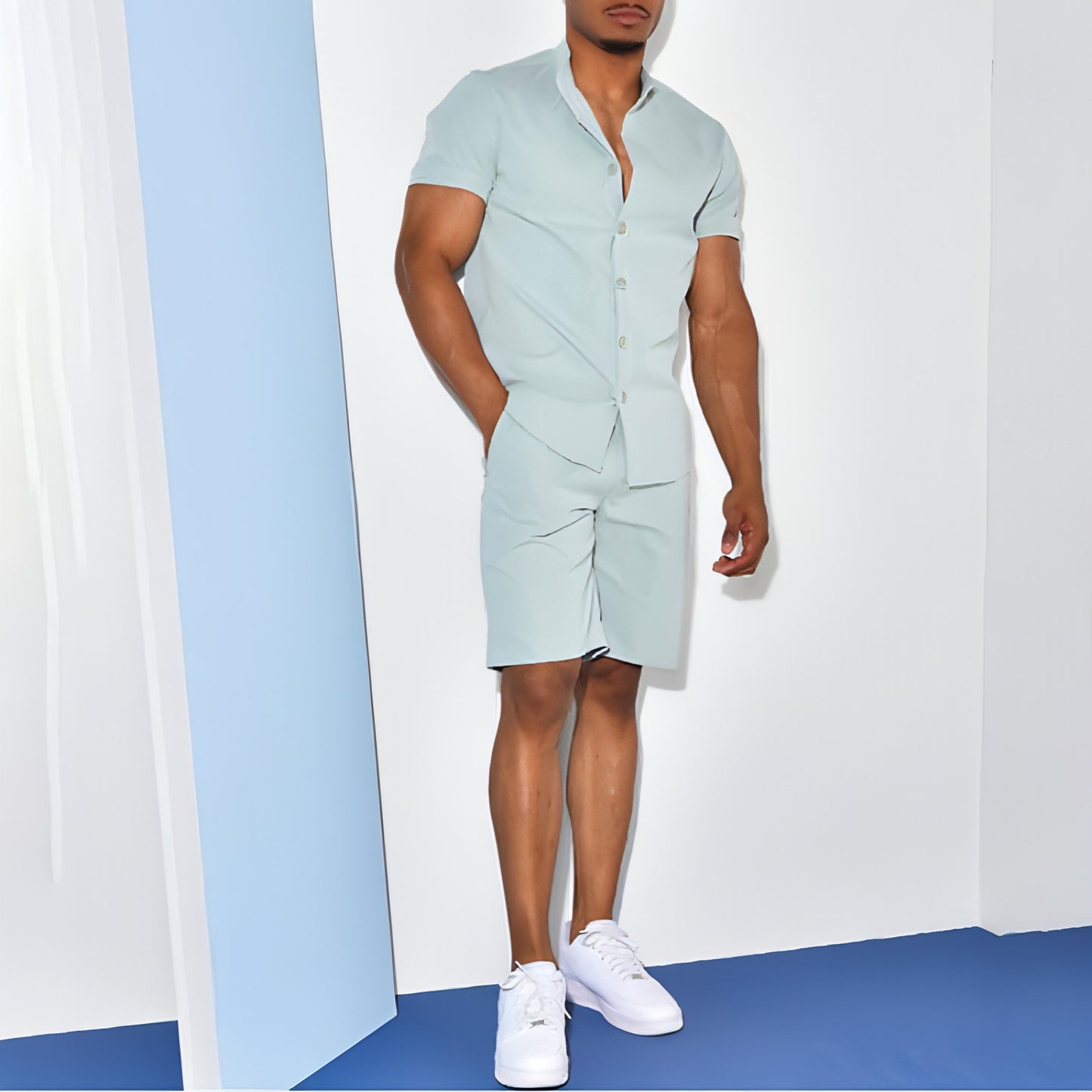 DressShirt Short Sleeve Two-piece Suit For Men