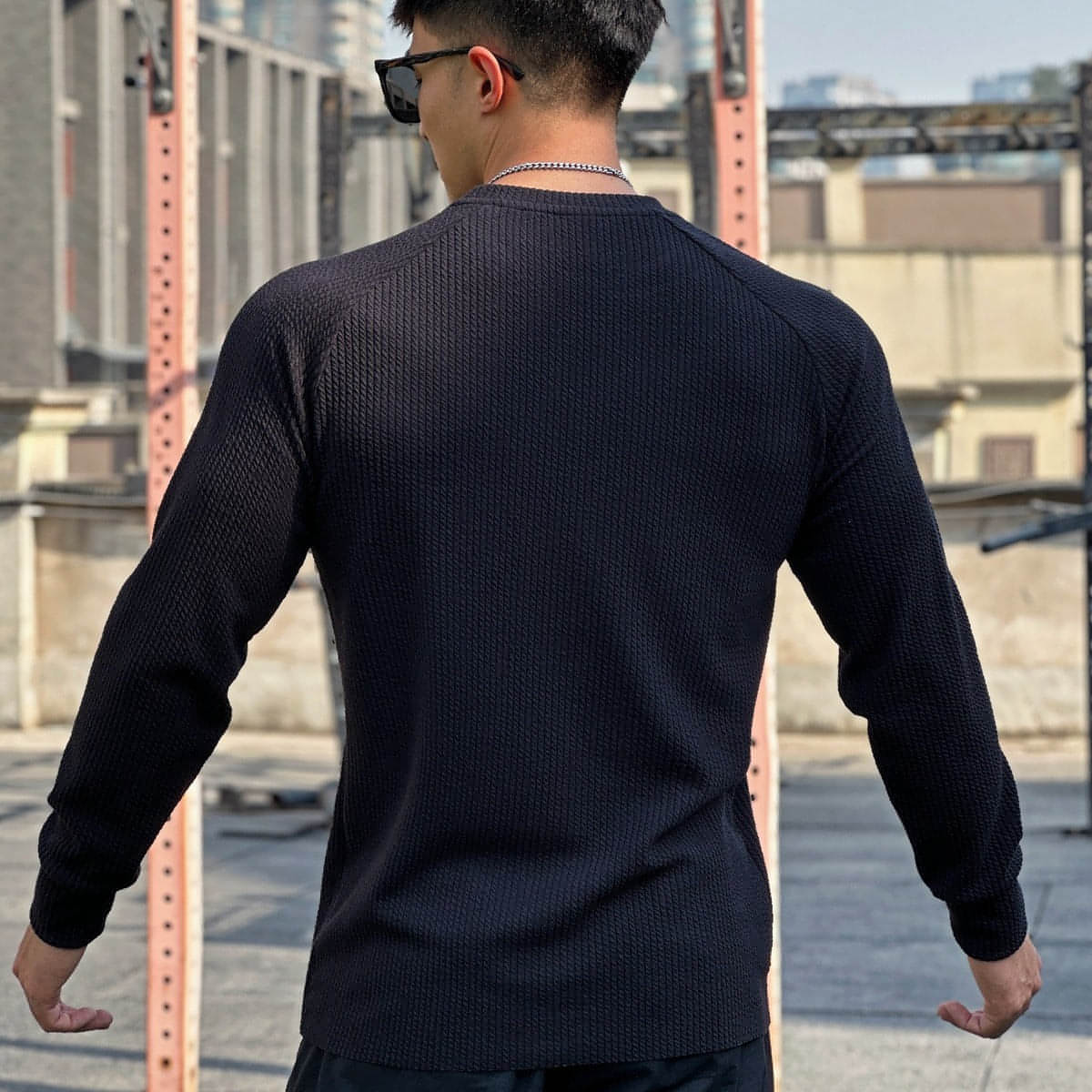 Autumn And Winter Round Neck Men's Casual Sports Trend Loose-fitting Plus Size Pullover Long Sleeve