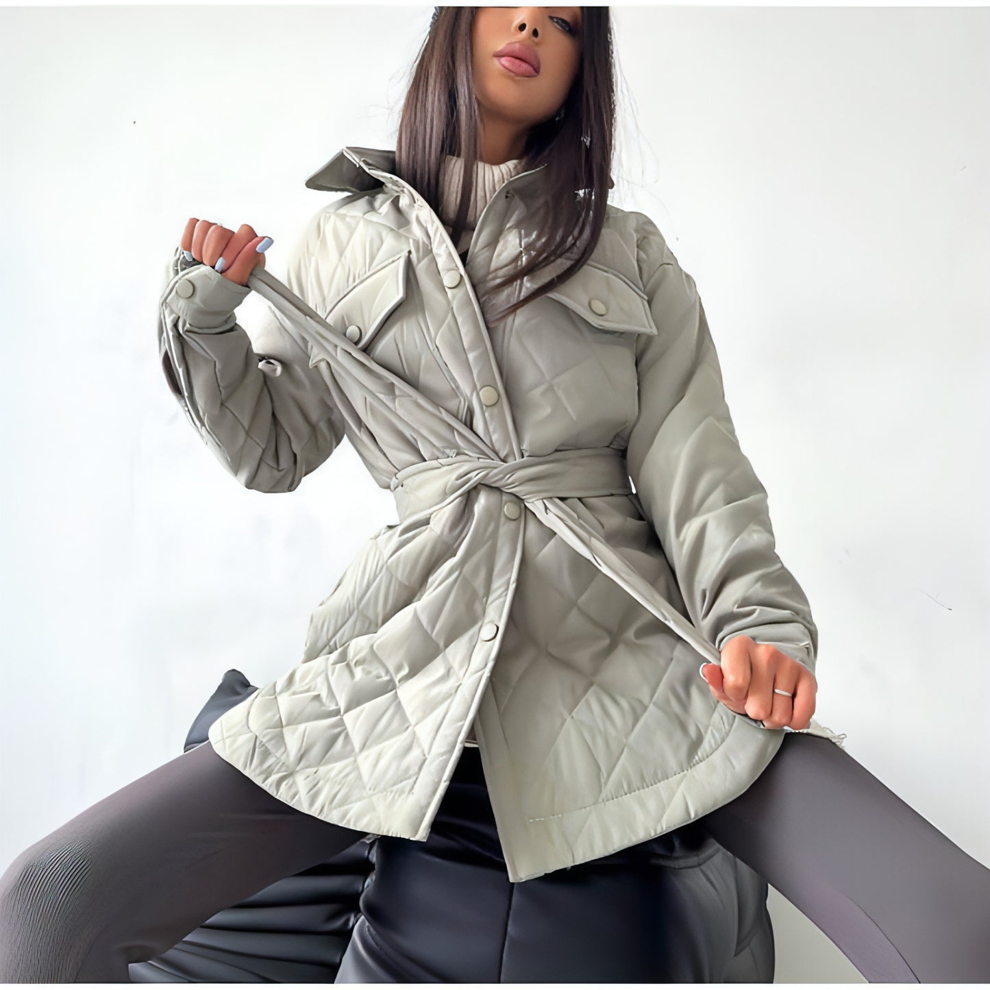 A.1 Women Rhombus Cotton-padded Jacket