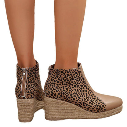 Women's Color-block Wedge Boots