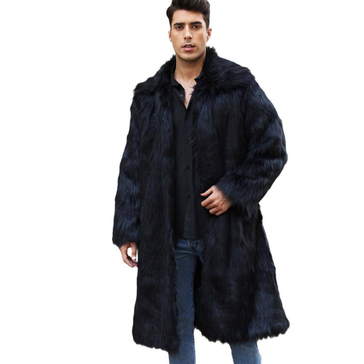 A.1 Men's Imitation Fox Fur Warm Coat Jacket