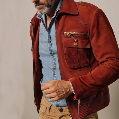 1. Una chaqueta de moda de color sólido y corte ajustado para hombres