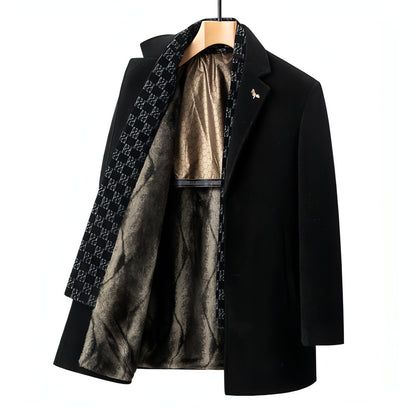 Fashion Men's Woolen Gold Mink Velvet Coat