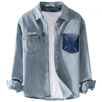 Men's Fashion Retro Denim Long-sleeved DressShirt