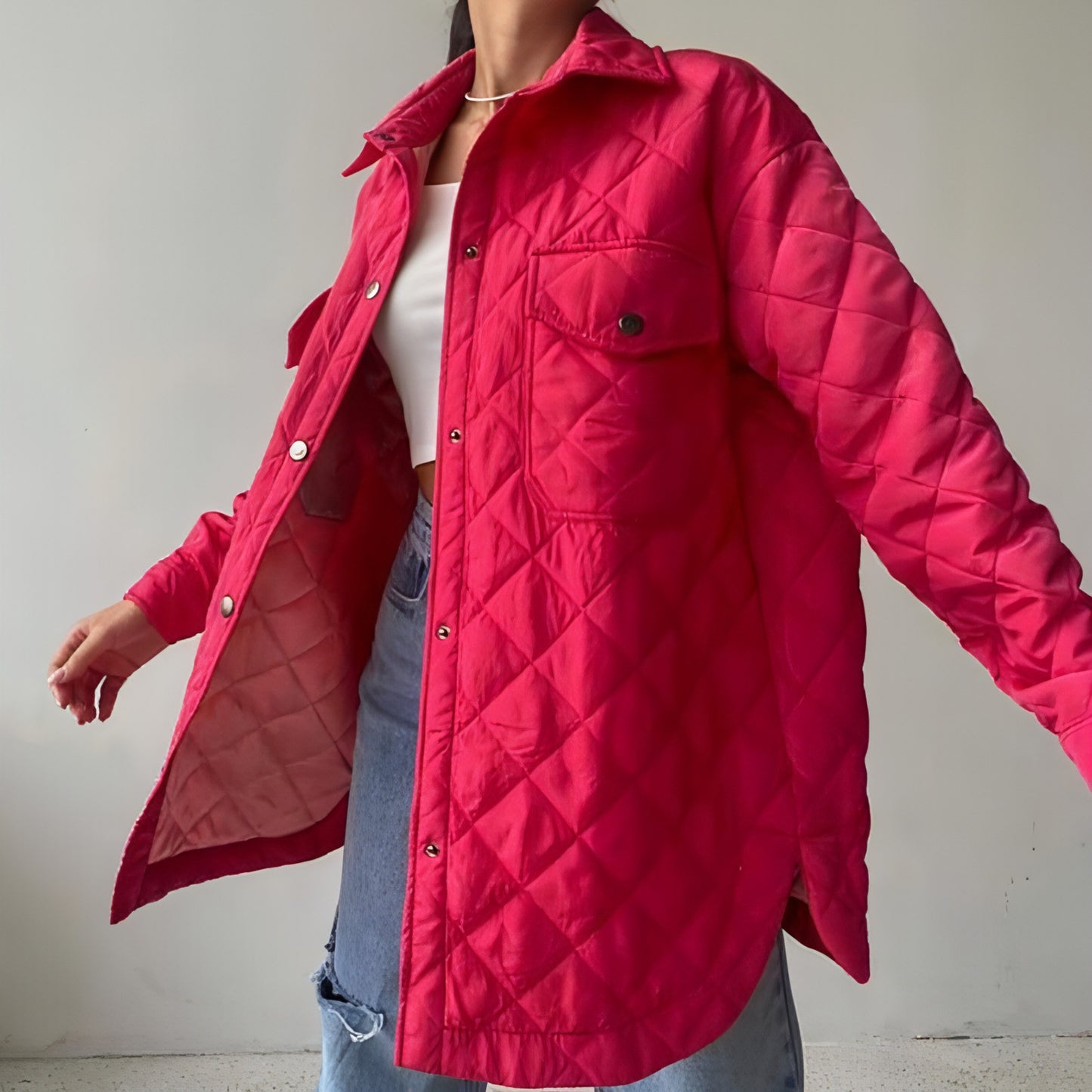 A.1 Women Rhombus Cotton-padded Jacket