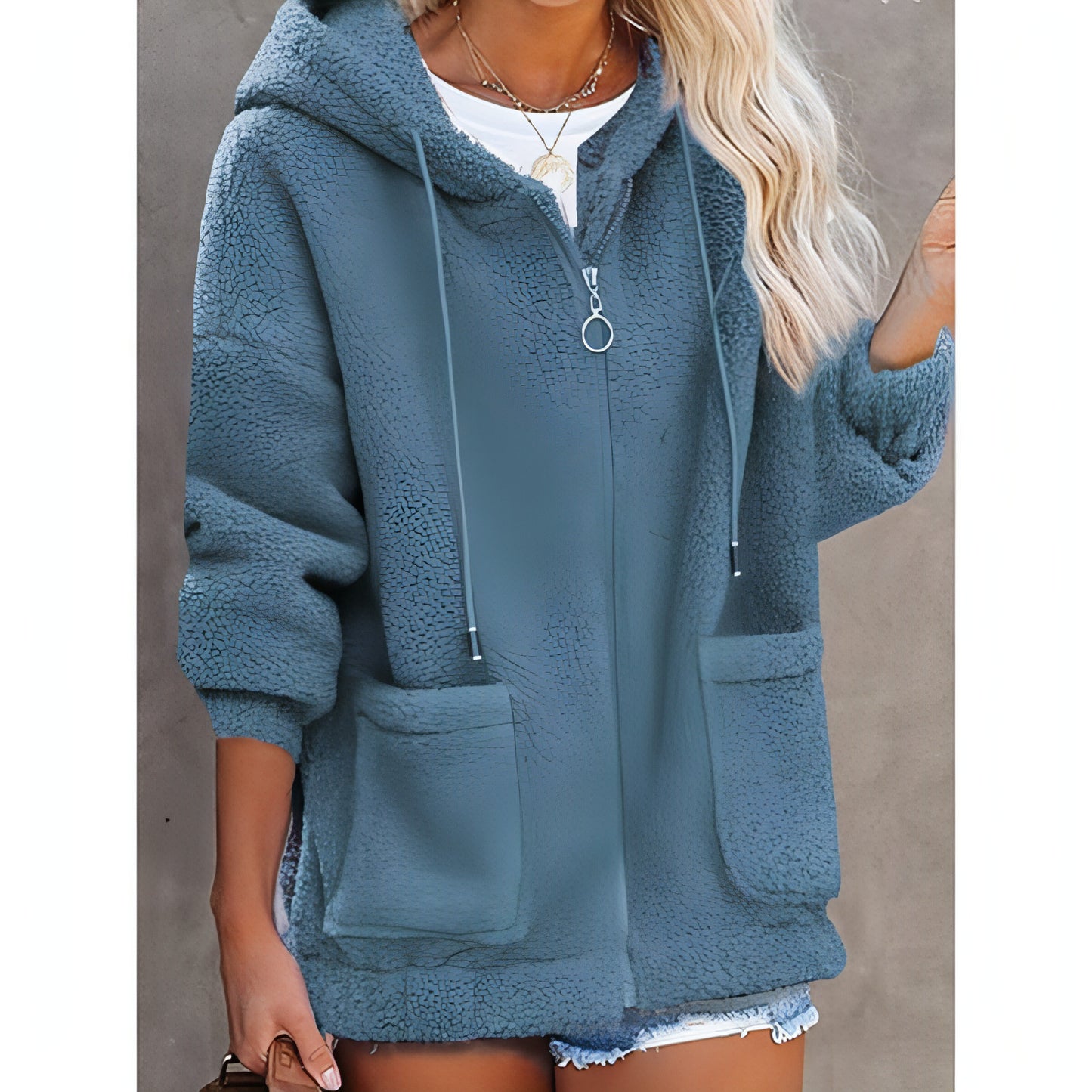 Pullover ohne Knopf Damen Reißverschluss Hoodie