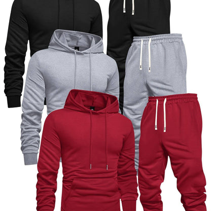 3 Sets Men's Casual Sports Hoodies Blouse And Pants