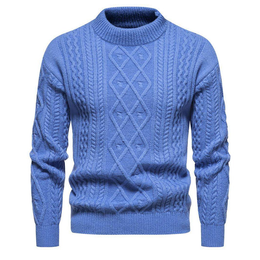 Á1. Men's Solid Color Round Neck Sweater Bottoming Shirt