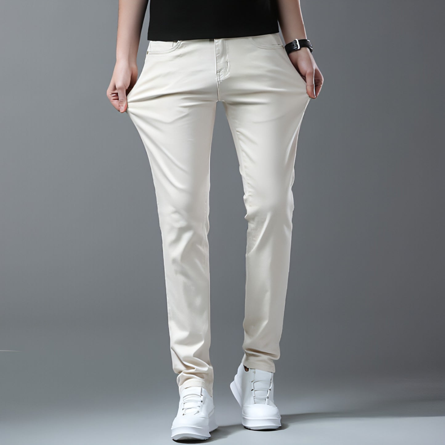 Men's Korean Style Slim-fitting Ankle-tied Youth High-end Pants