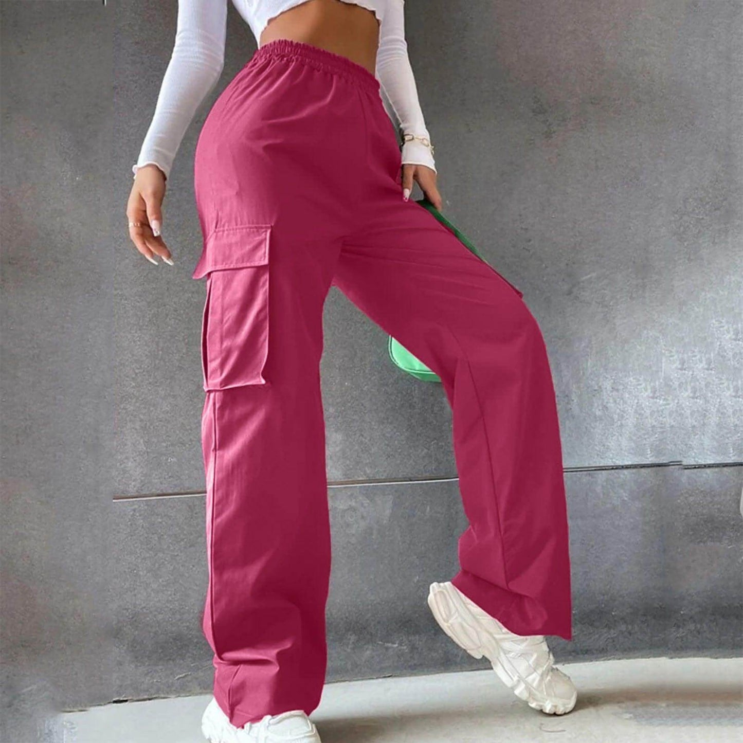 Women Wide Leg Pants Straight Loose (Jeans)