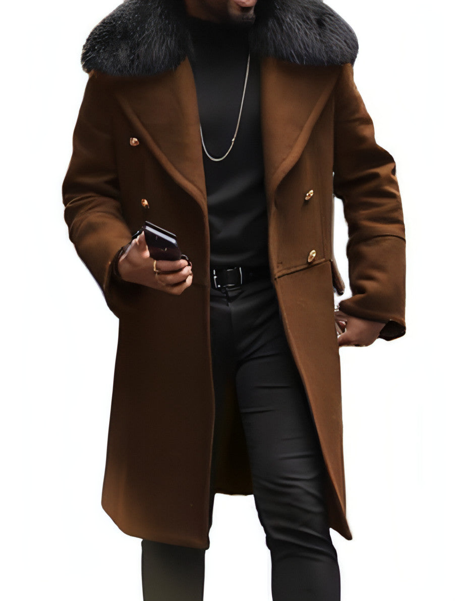 Casual Woolen Men's Trench Coat Men