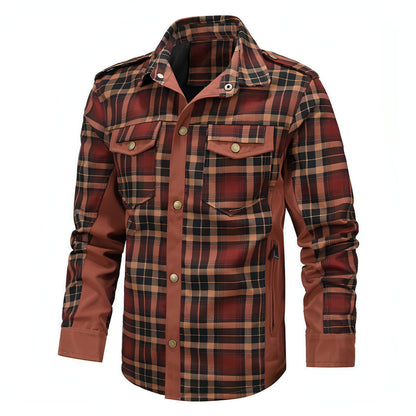 A.1 Men's Fashion Casual Plaid Shirt Jacket