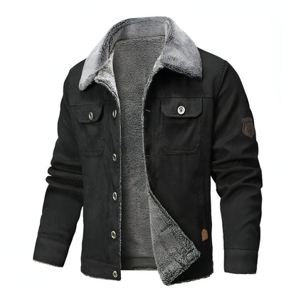 A.1 Men's Fleece-lined CottonCasual Jacket Coat Lambswool