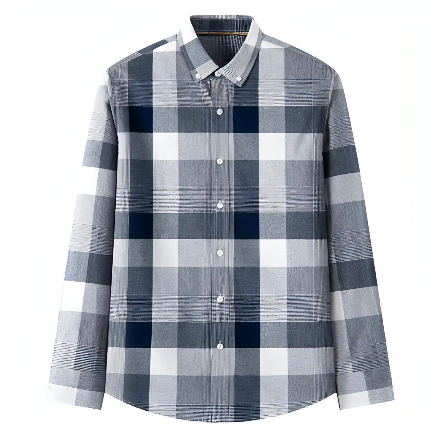 New Cotton Men's Long-sleeved British Plaid DressShirt