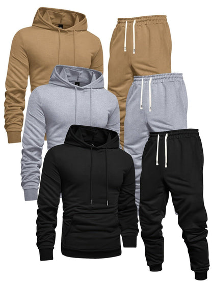 3 Sets Men's Casual Sports Hoodies Blouse And Pants