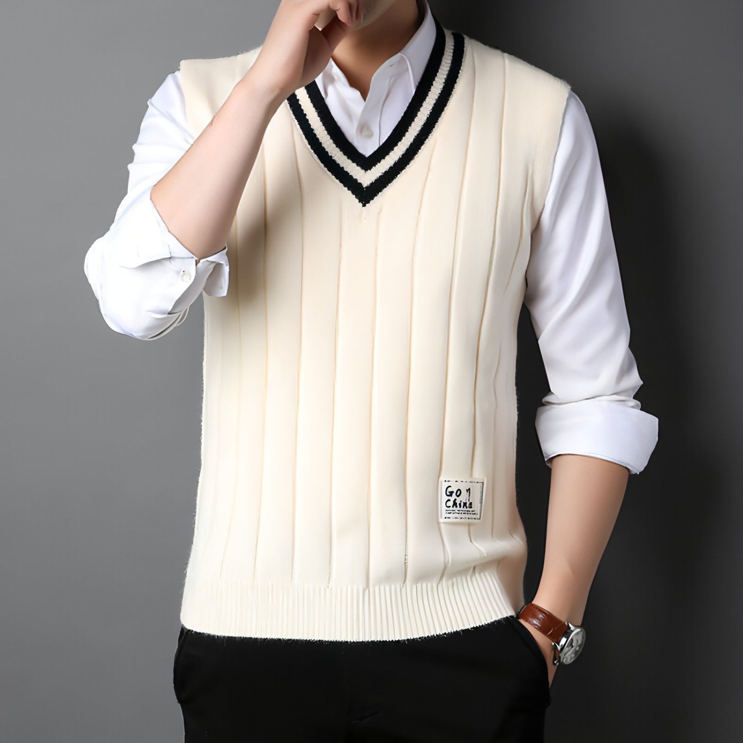 Vest Men's Sleeveless Thermal Sweater