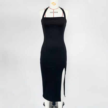 Women's Elegant Backless Halter Dress