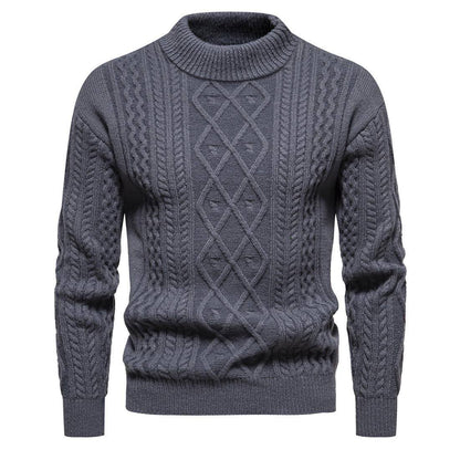 Á1. Men's Solid Color Round Neck Sweater Bottoming Shirt