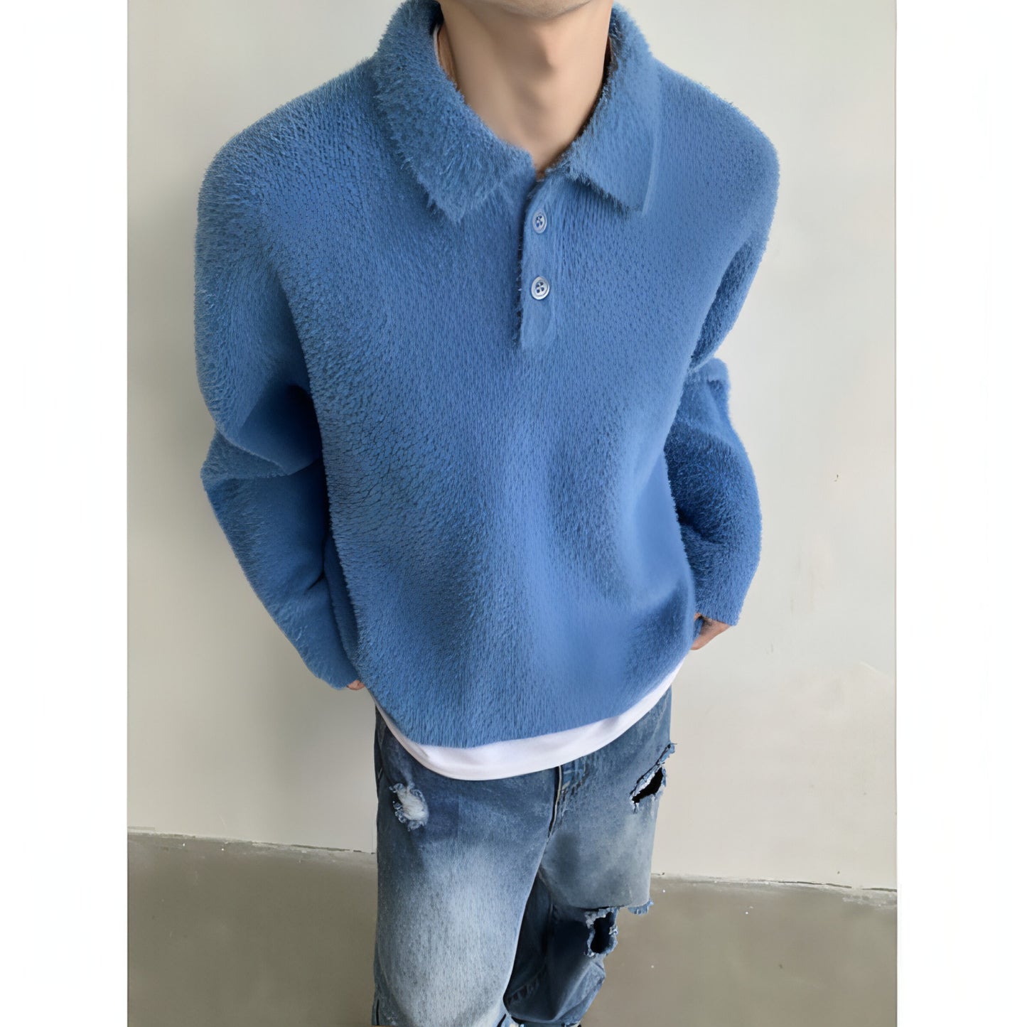 Skin-friendly Mohair Pullover Sweater