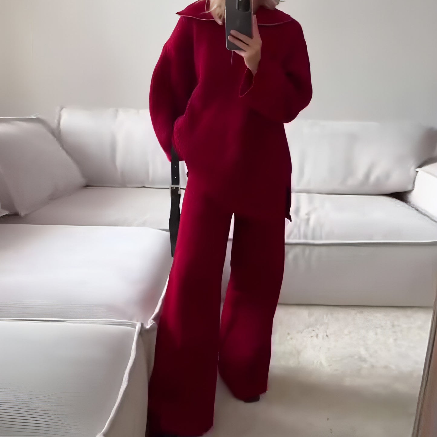 Women's Fashion Solid Color Half Zipper Tracksuit