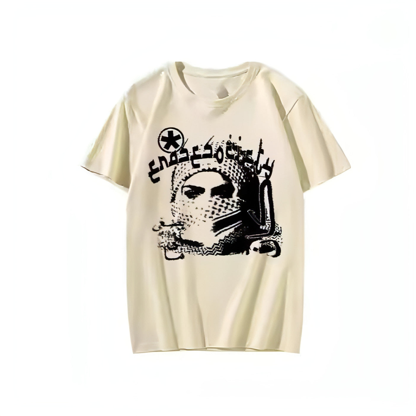 Hip Hop Loose Gothic Junk Pattern Printed T-shirt Men