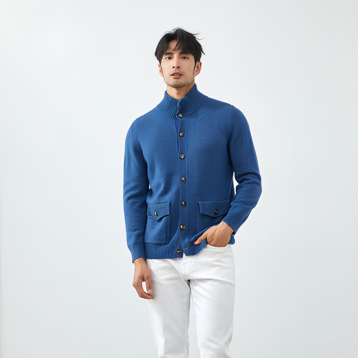 Luxe Knit Cashmere Cardigan for Men