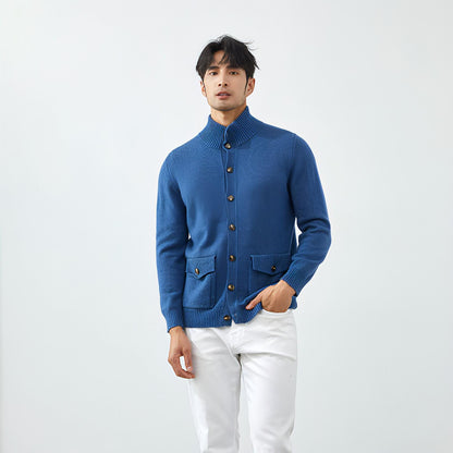 Luxe Knit Cashmere Cardigan for Men