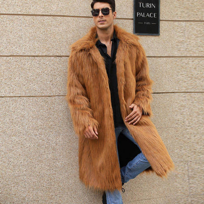 A.1 Men's Imitation Fox Fur Warm Coat Jacket