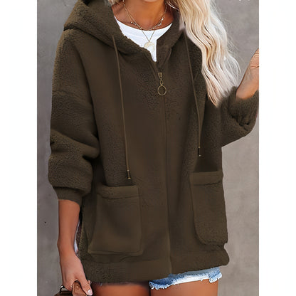 Sweater Buttonless Women Zipper Hoodie