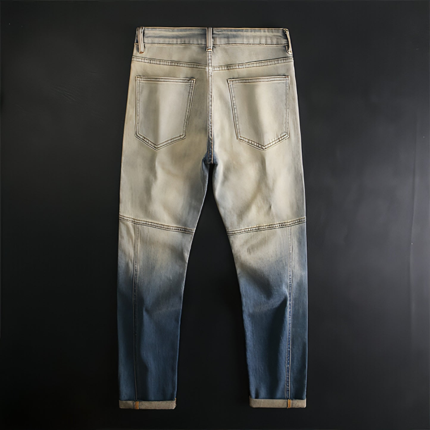 Retro Patchwork Motorcycle Jeans Men