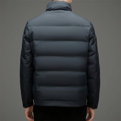 Men's Winter Stand Collar Short Thickened Warm Outdoor Down Jacket