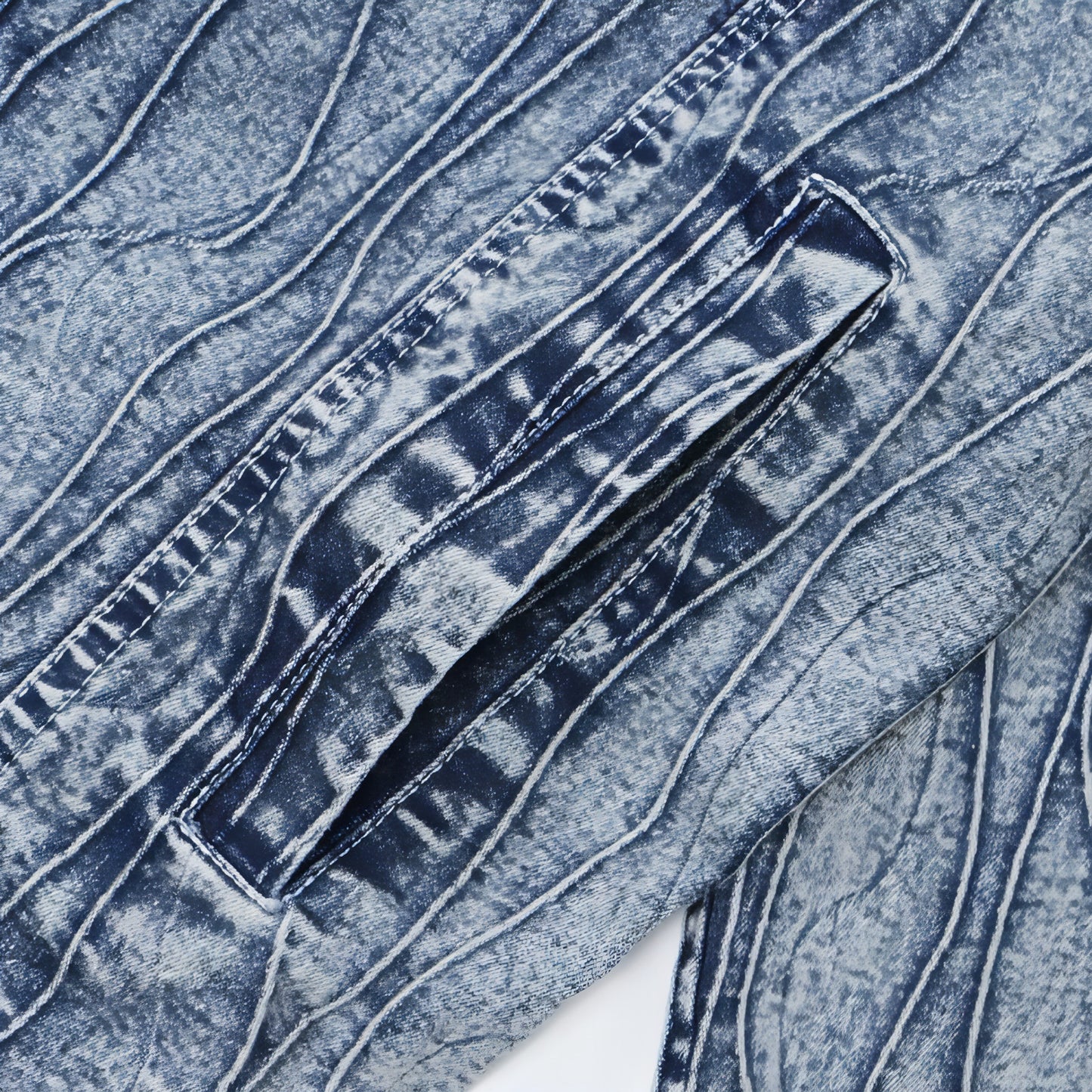 Jacquard Stone Washed Denim Jacket For Men And Women