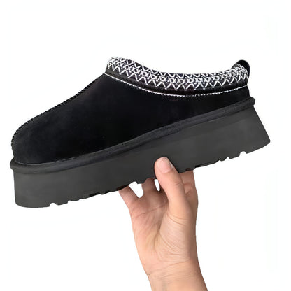 Fleece-lined Warm Slugged Bottom Half Slippers Casual Cotton-padded Shoes