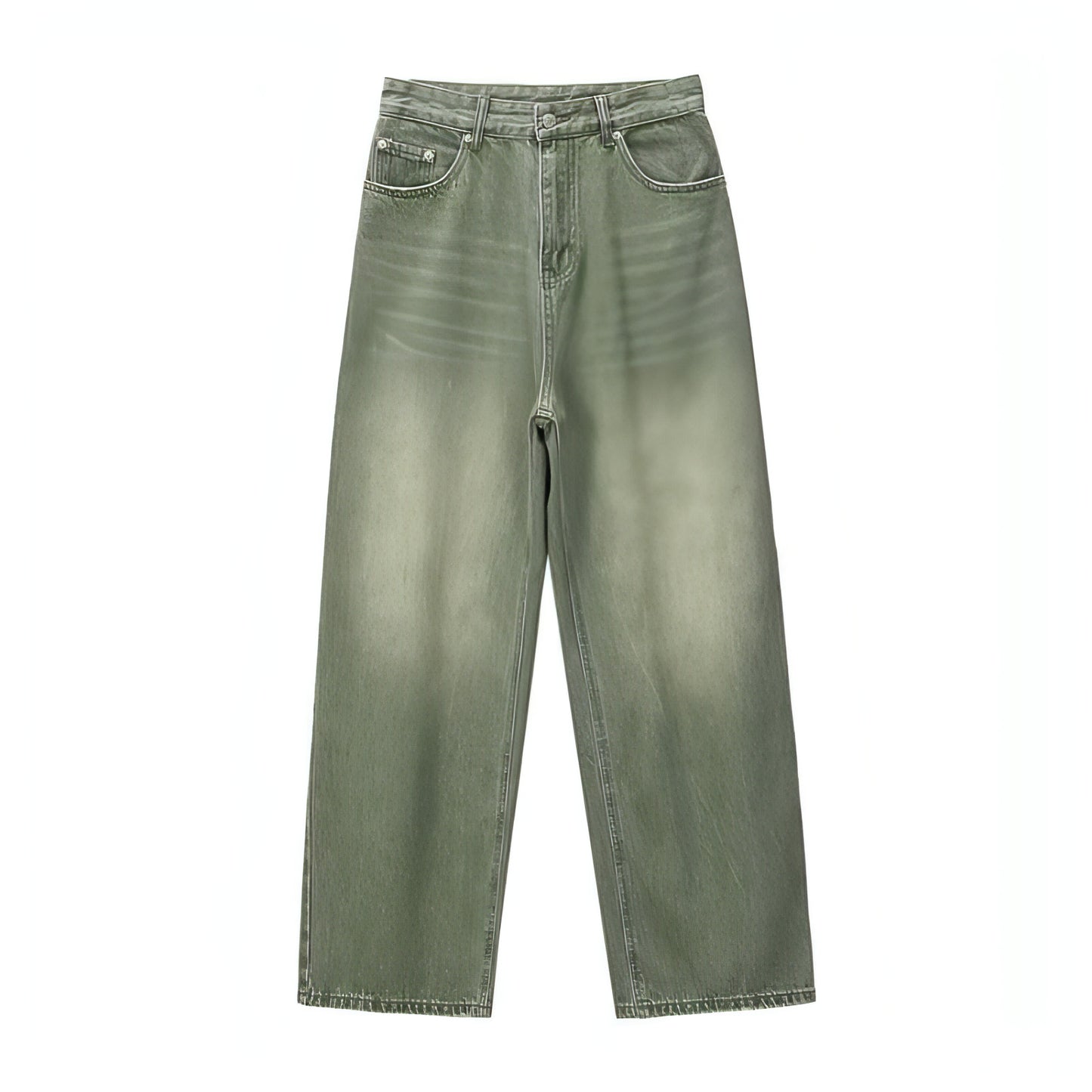 Green men 's retro vintage jeans