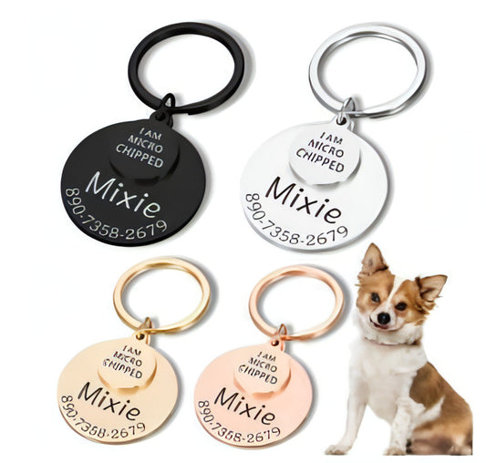 Engraved Anti-Lost Pet ID Tag – Keep Your Furry Friend Safe!