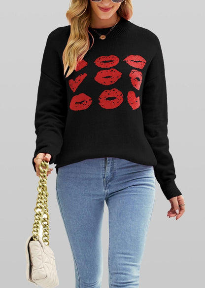 Women Love Lips Sweater