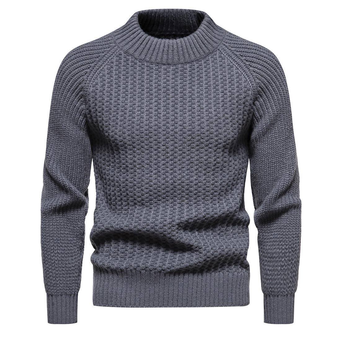 Men's Casual Loose Solid Color Round Neck Sweater