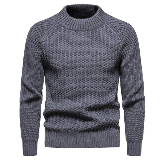 Men's Casual Loose Solid Color Round Neck Sweater